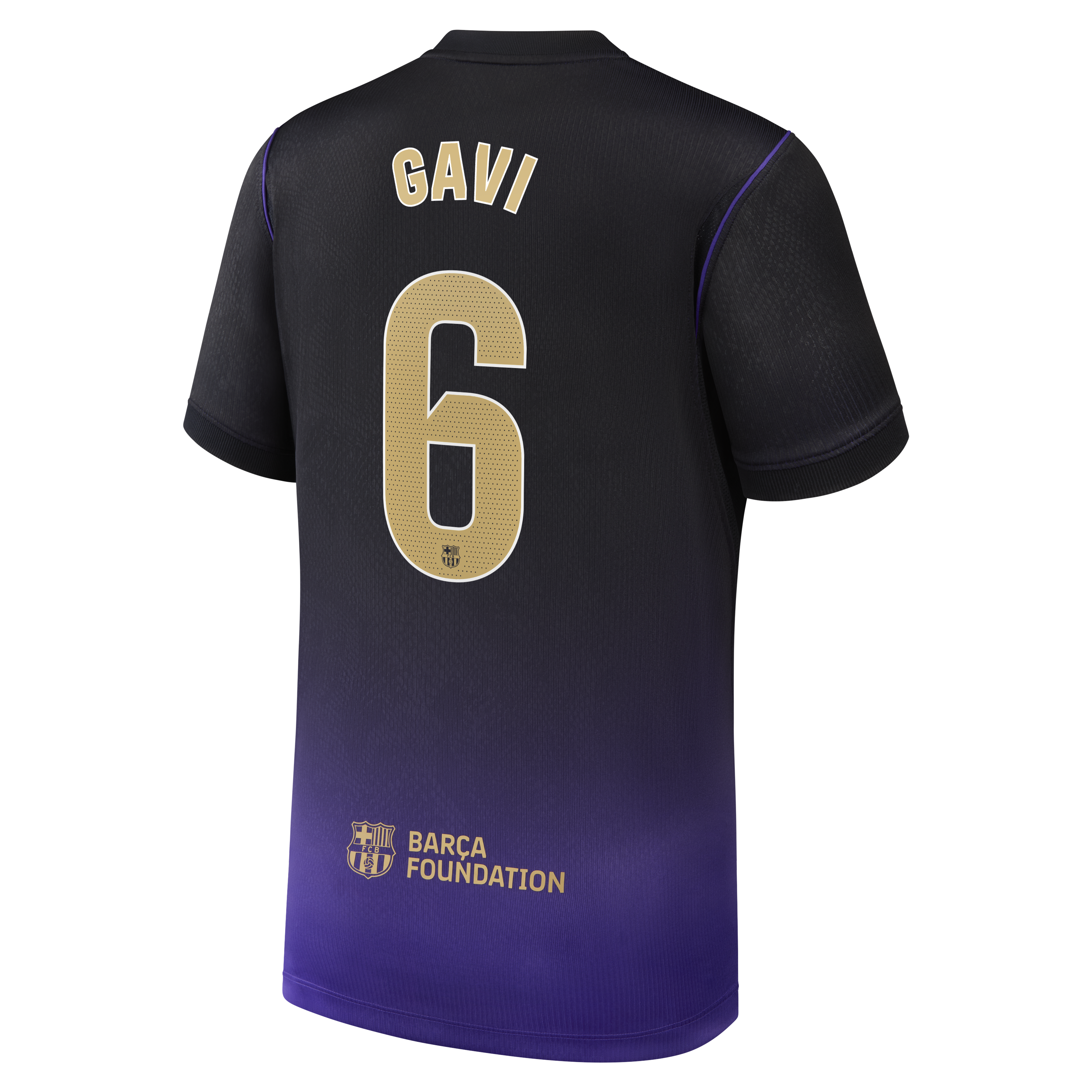 [SJH] Gavi #6 Barcelona Youth 2026/27 Away Stadium Replica Jersey - Purple