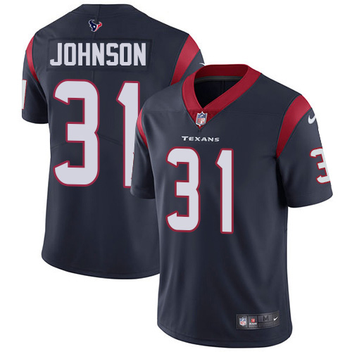 Authentic NFL Houston Texans #31 David Johnson Navy Lim-v1