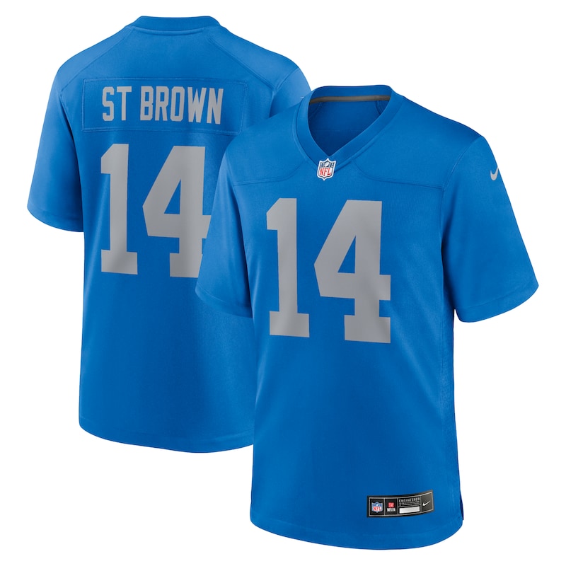 None Amon-Ra St. Brown DET Lions Retro Durable Jersey Game Day Wear