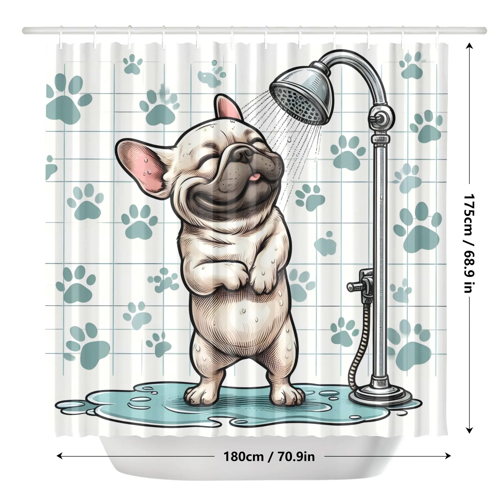Durable Floria - Shower Curtain For Frenchie Lovers for Daily Life