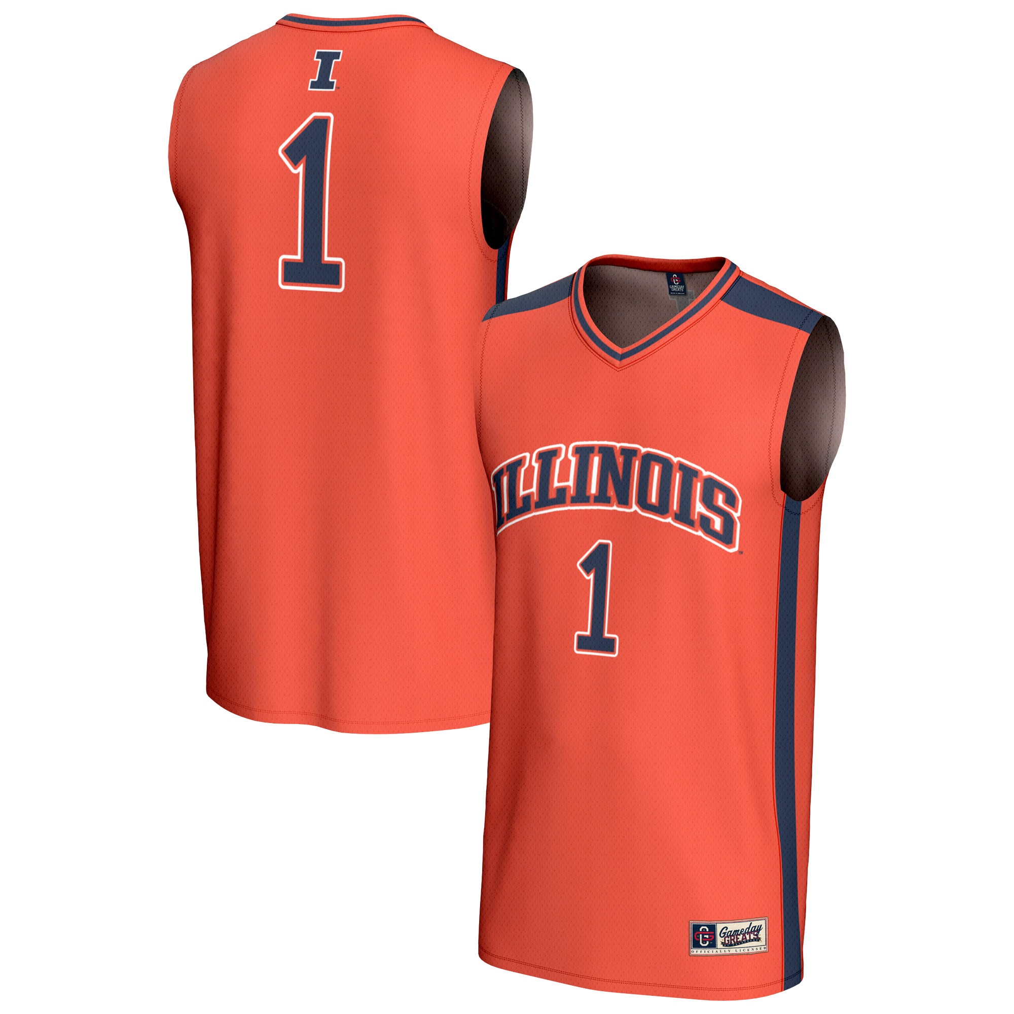 [NJP] Illinois Fighting Illini GameDay Greats Unisex Lightweight Collegiate Basketball Fashion Jersey - Orange