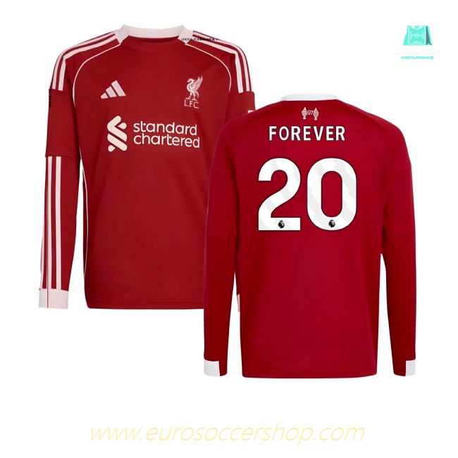 2025-2026 Liverpool Long Sleeve Home Shirt (Kids) (Forever 20)