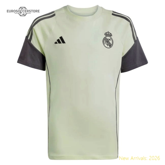 2025-2026 Real Madrid Training Tee (almost Lime) - Kids (ronaldo 9)