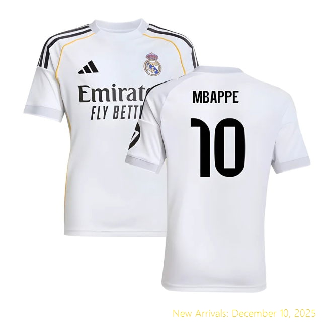 2025-2026 RM Shirt - Home Edition - Durable (Mbappe 10) - Kids Color...