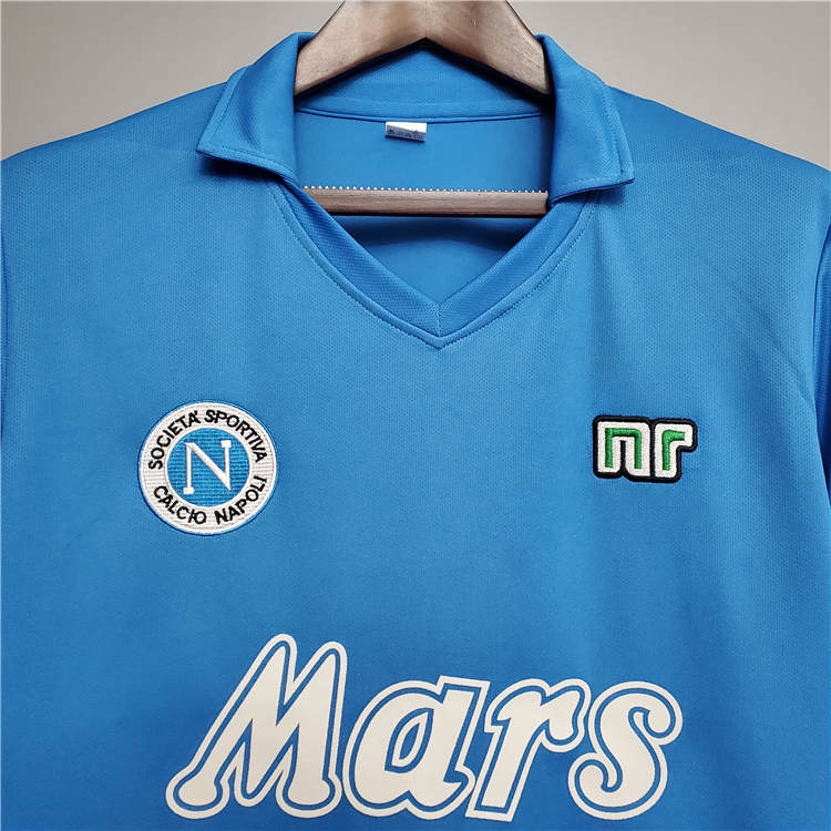 8889 Napoli Retro Football Shirt Home Blue Soccer Shirt - Official