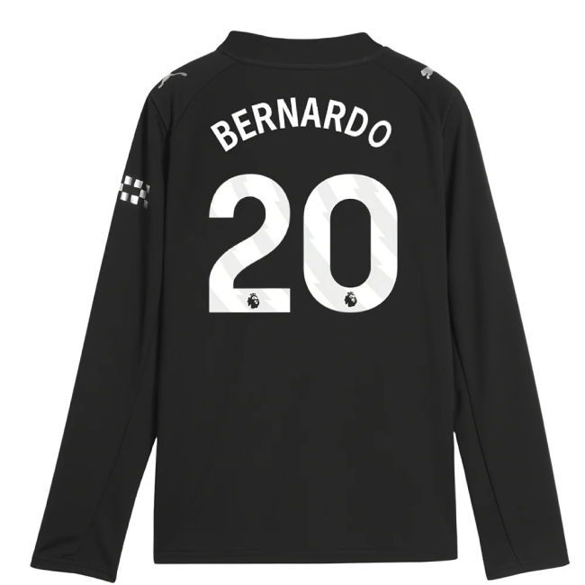 Pro Series Football Man City Long Sleeve Away Shirt Kids Bernardo ...