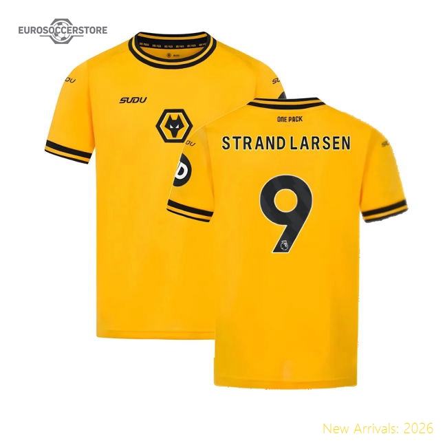 2024-2025 Wolves Home Shirt (Kids) (Strand Larsen 9)