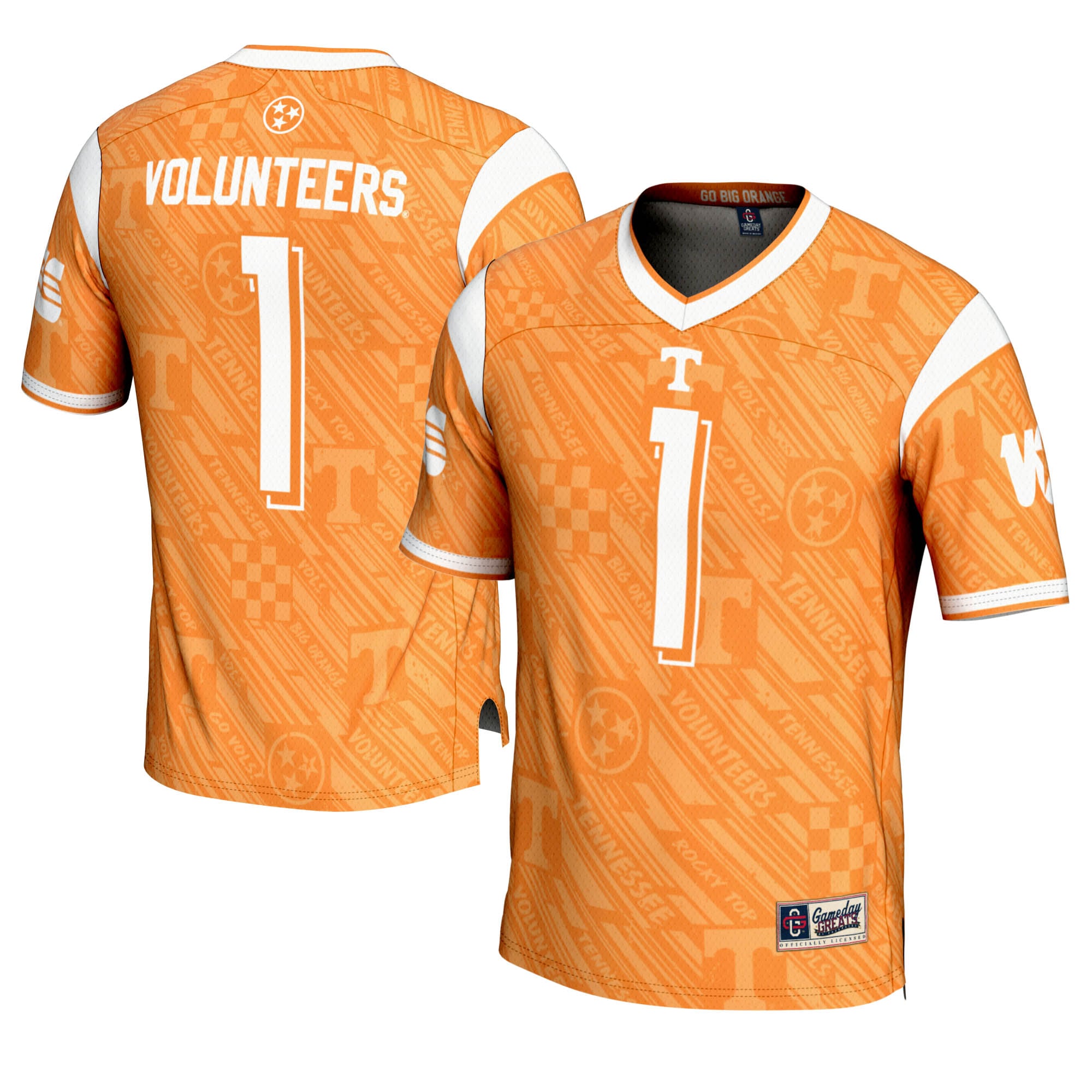 Youth #1 Tennessee Orange Tennessee Volunteers Highlight Print Football Fashion Jersey