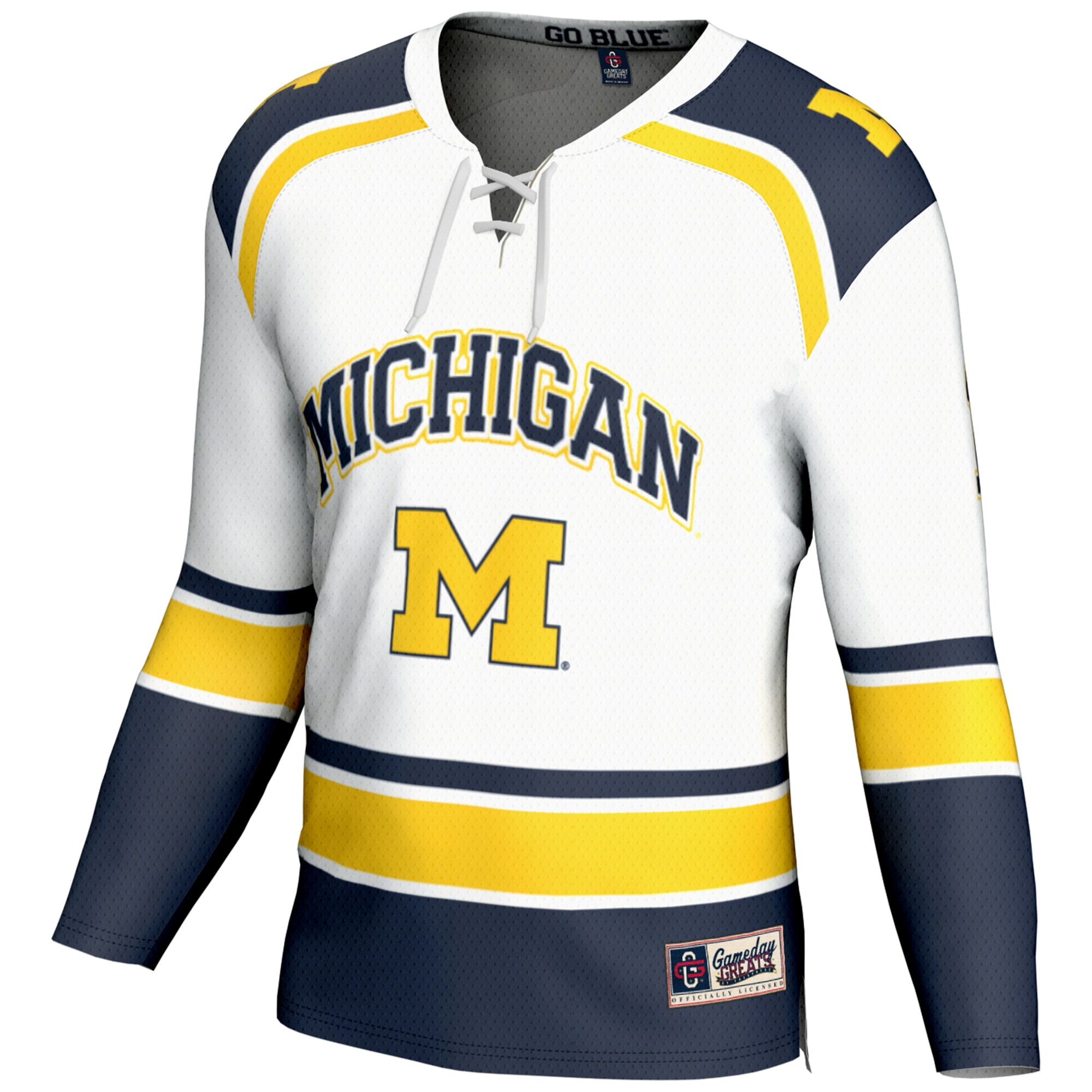 [DDG] Michigan Wolverines GameDay Greats Hockey Jersey - White