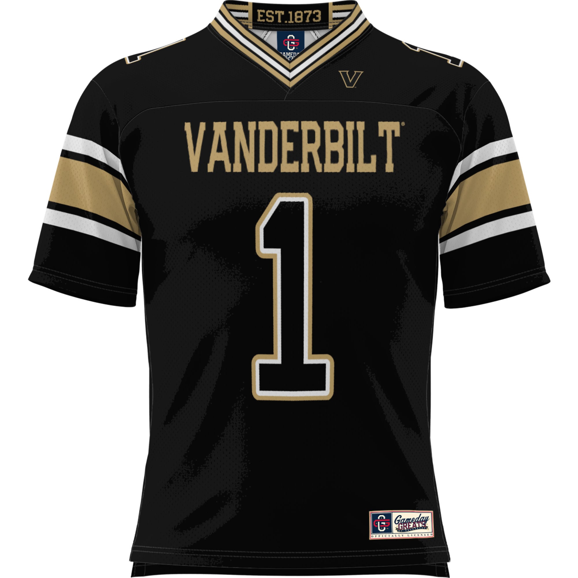 Youth #1 Black Vanderbilt Commodores Football Jersey