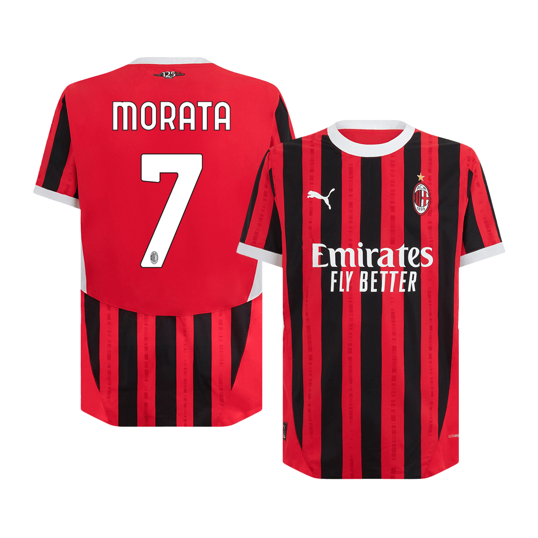 Player Version MORATA #7 AC Milan Home Soccer Jersey 2024/25Authentic