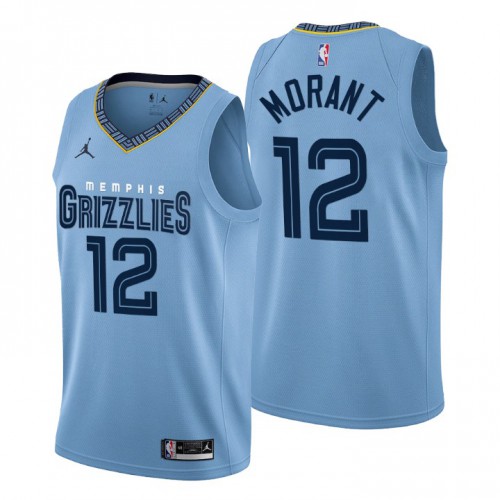 Nike Memphis Grizzlies #12 Ja Morant Mens 2022-23 Statement Edition NBA Jersey ¨C Blue Mens