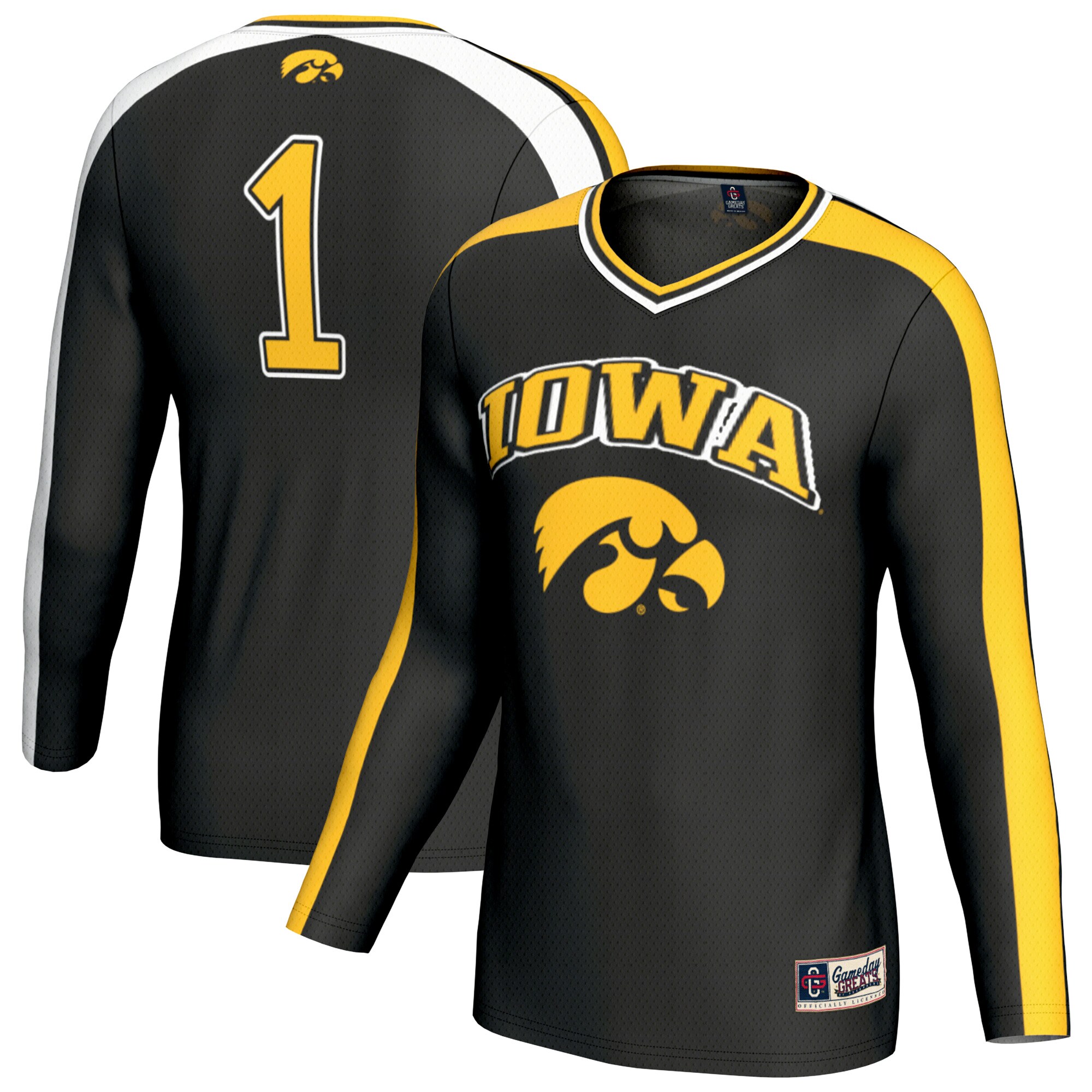 [DDG] Iowa Hawkeyes GameDay Greats Youth Lightweight Collegiate Volleyball Fashion Jersey - Black