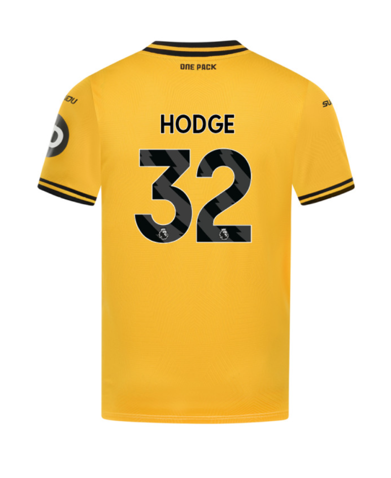 Wolverhampton Wanderers 24-25 Season Home Jersey with HODGE 32 Printing
