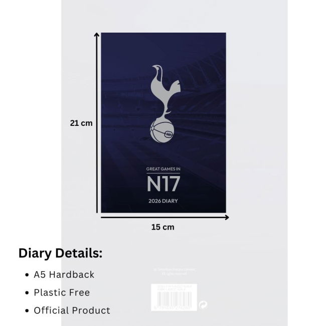 Tottenham Hotspur FC A5 Diary 2026 (Match Day)