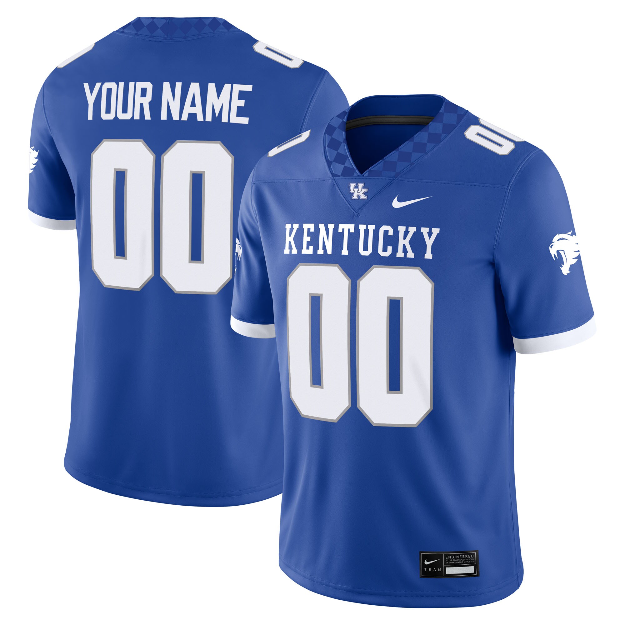 [DDG] Kentucky Wildcats Custom Football Game Jersey - Royal
