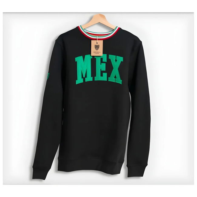Match-Ready Mexico Retro Football Sweatshirt (Black) Climate-Control
