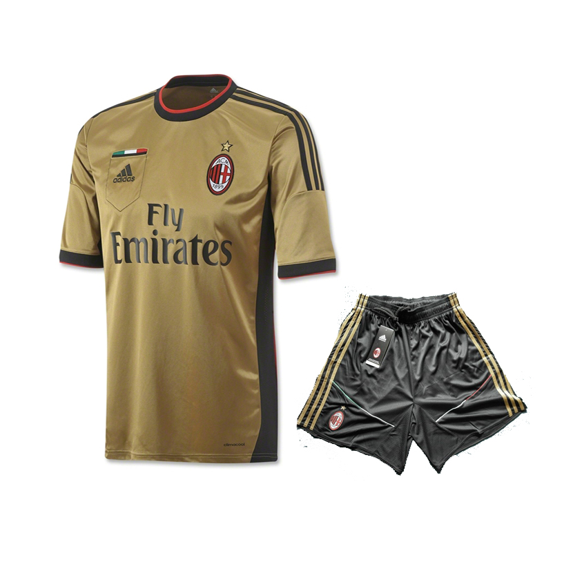 13-14 AC Milan Away Golden Jersey KitShirtShort - Official Replica 432