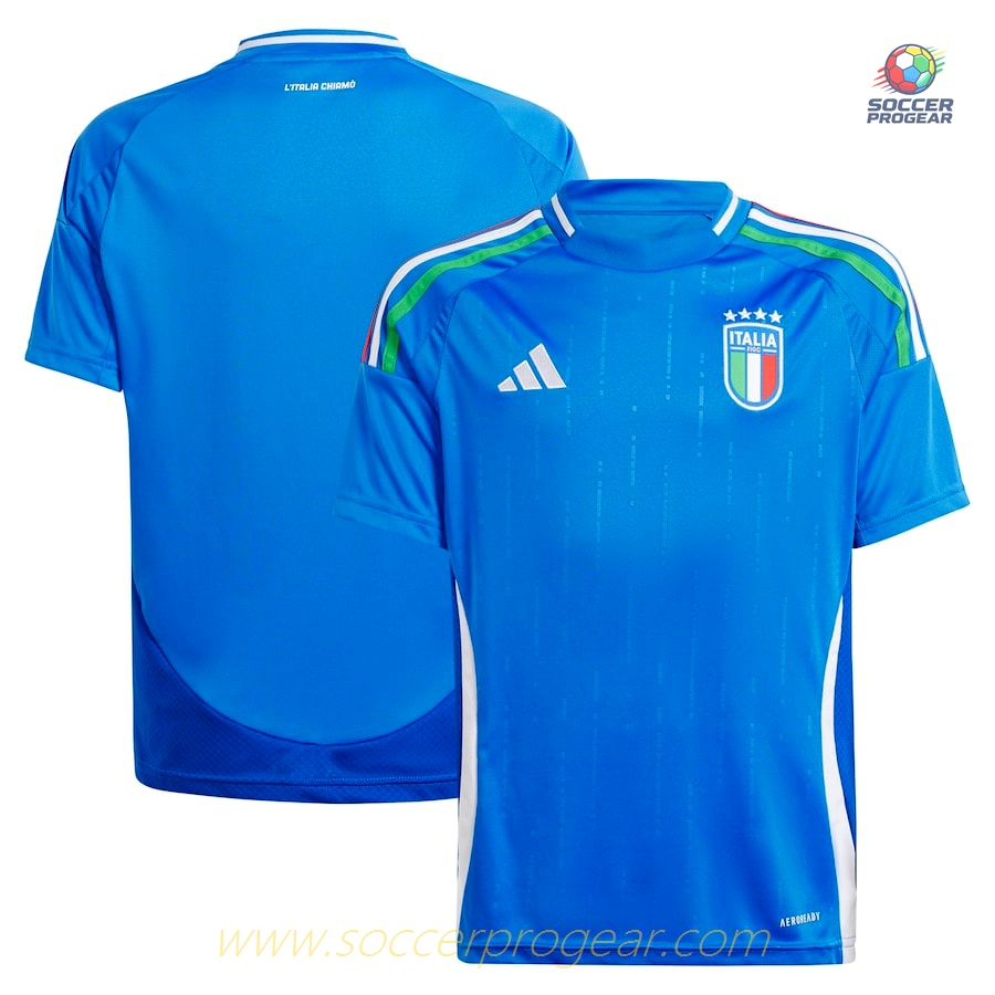 Italy Home Football Soccer Shirt 2024-2025 Edition Season Kids