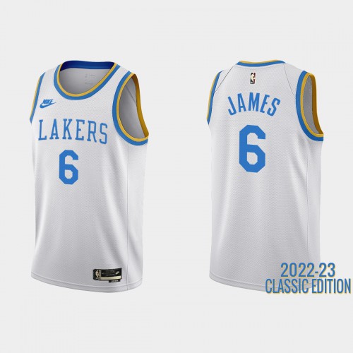 Lakers White LeBron James #6 Nike Jersey - Reasonably Priced