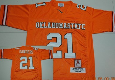 premium Men's None Barry Sanders #21 Orange 2024 Football Jersey