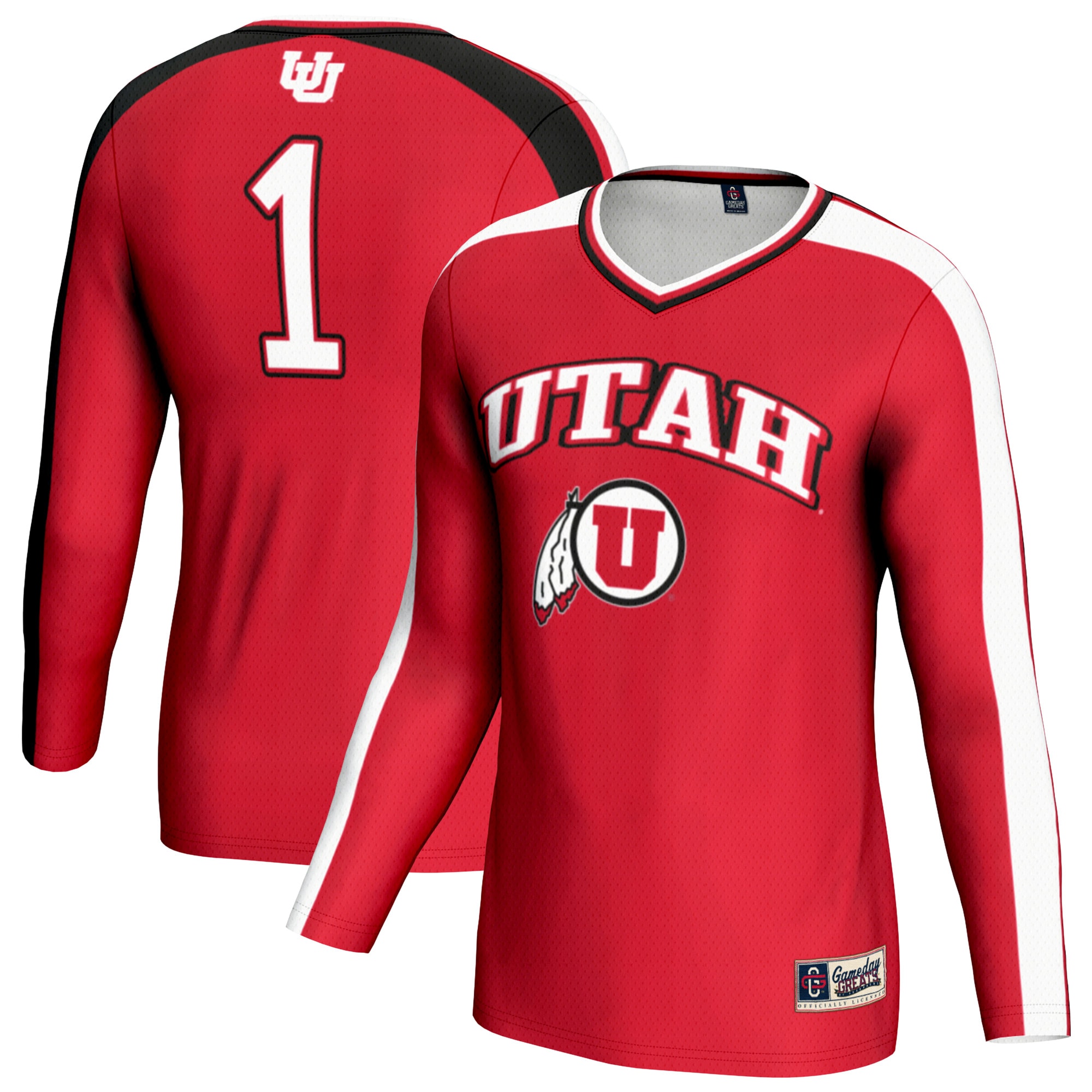 [NJP] Utah Utes GameDay Greats Unisex #1 Lightweight Volleyball Fashion Jersey - Red