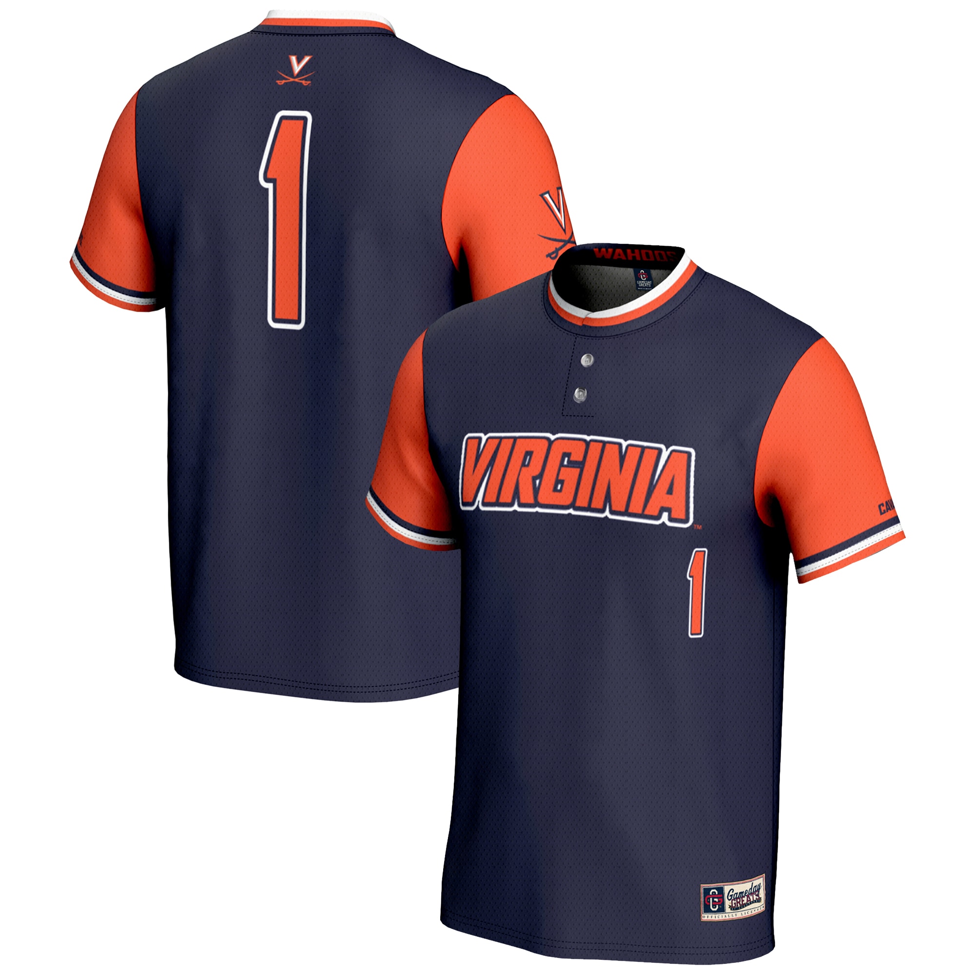 [NJP] Virginia Cavaliers GameDay Greats Unisex Lightweight Softball Jersey - Navy