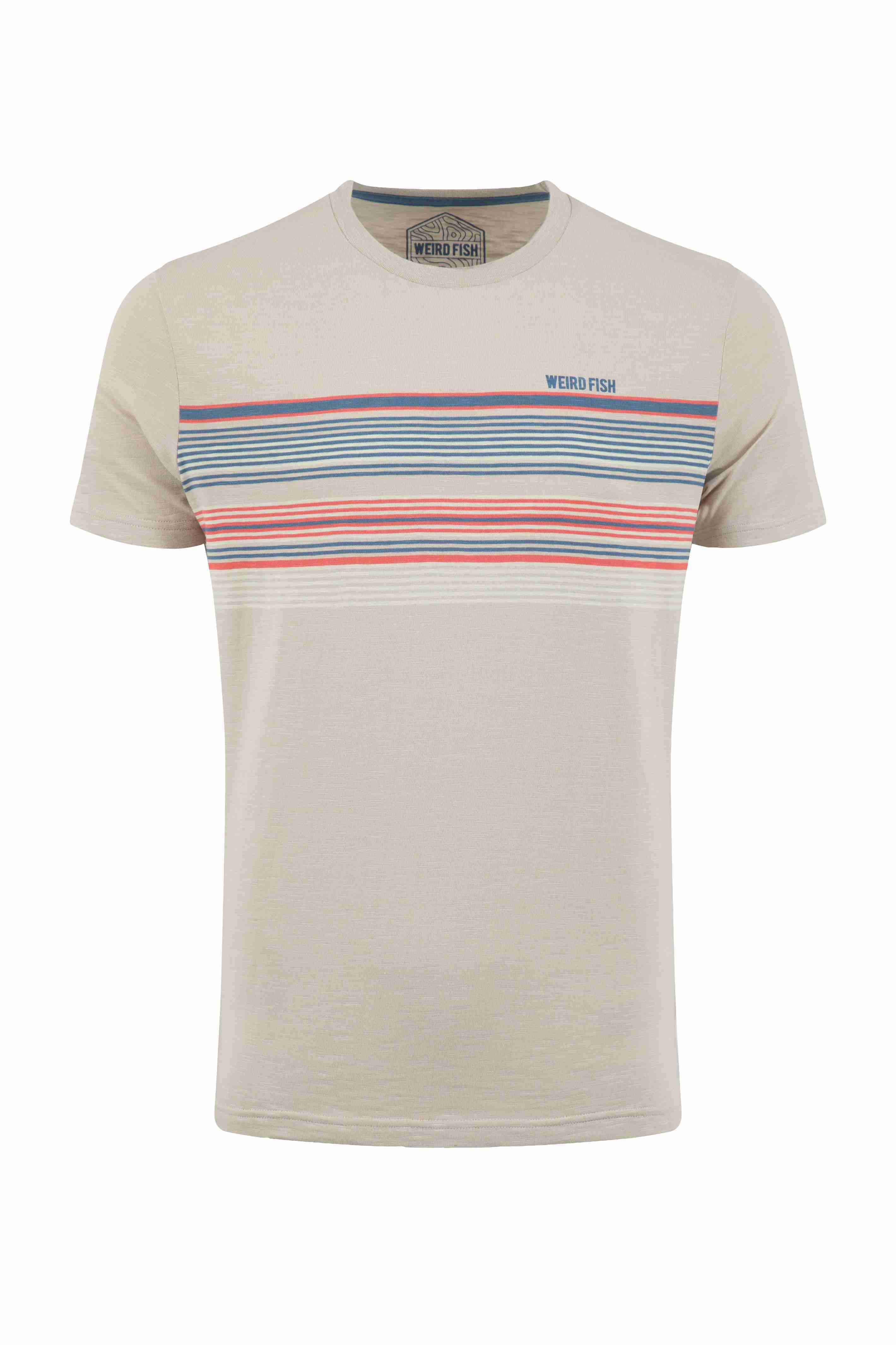 Cody Printed Stripe T-Shirt Egg Shell