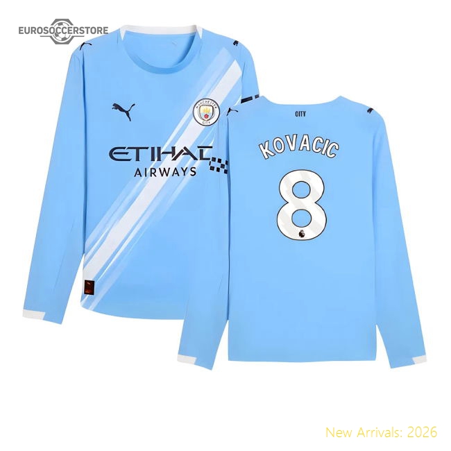 Official 2025-2026 Man City Authentic Long Sleeve Home Shirt (kovacic
