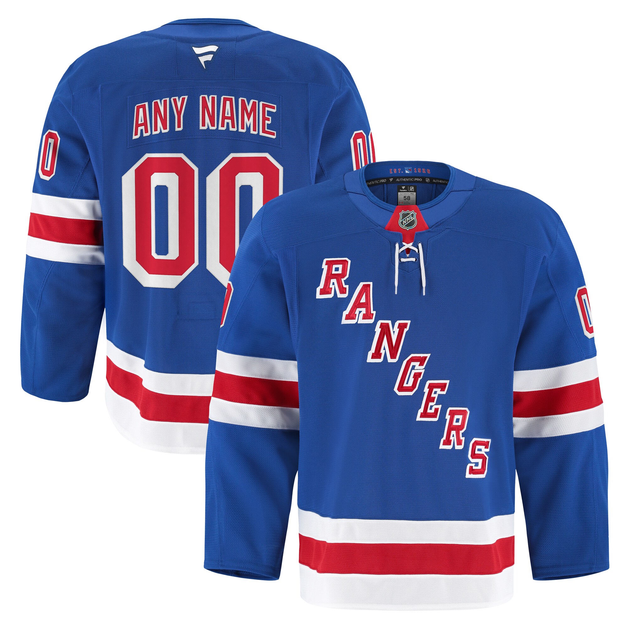 [JED] New York Rangers Home Authentic Pro Custom Jersey - Royal