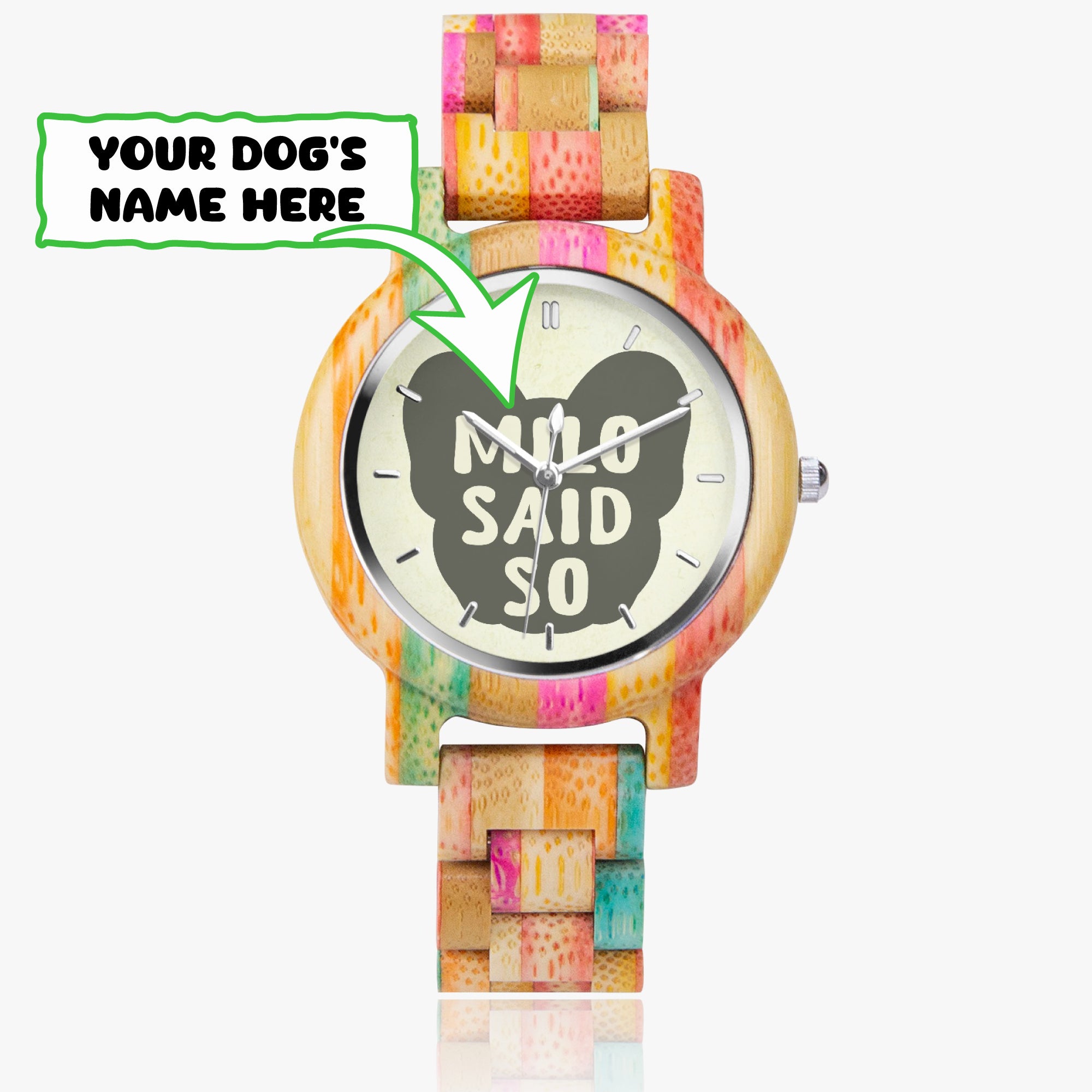Personalized Stylish Wooden Watch For Frenchie Lovers Outdoor Use