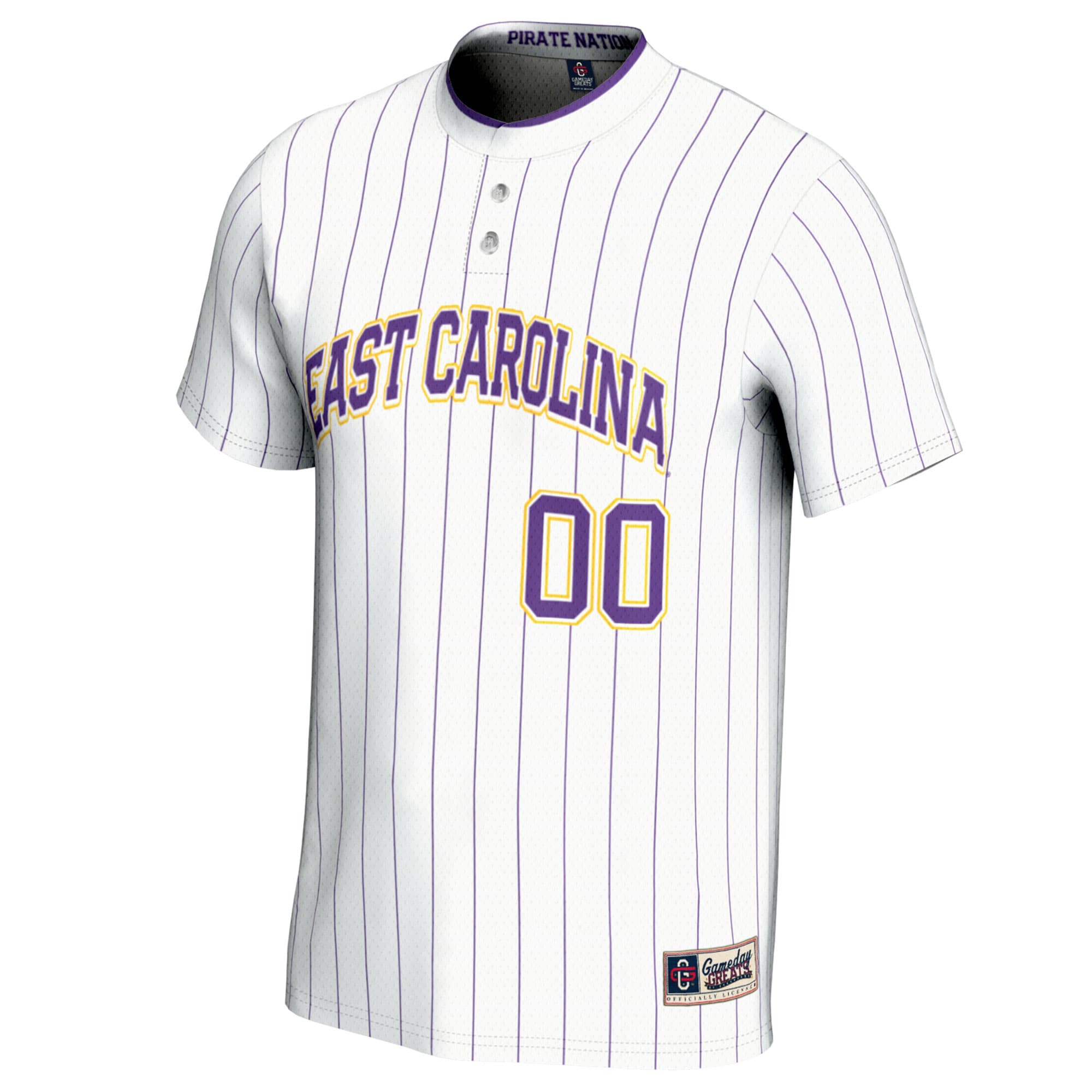 [DDG] ECU Pirates GameDay Greats Unisex NIL Pick-A-Player Lightweight Softball Jersey - White