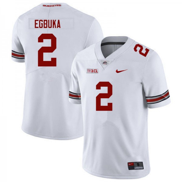 Emeka Egbuka Ohio State Buckeyes #2 Nike Men White Official Replica