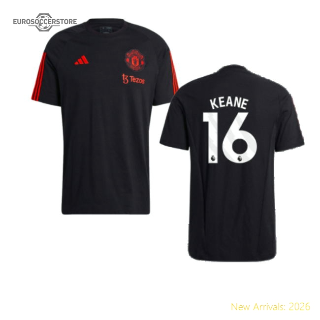 Authentic 2023-2024 Man Utd Training Tee Black Keane Premium 16