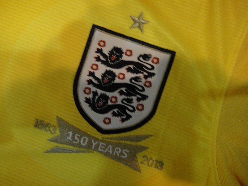 2013 England Goalkeeper Yellow Jersey Shirt - Official Replica 4449