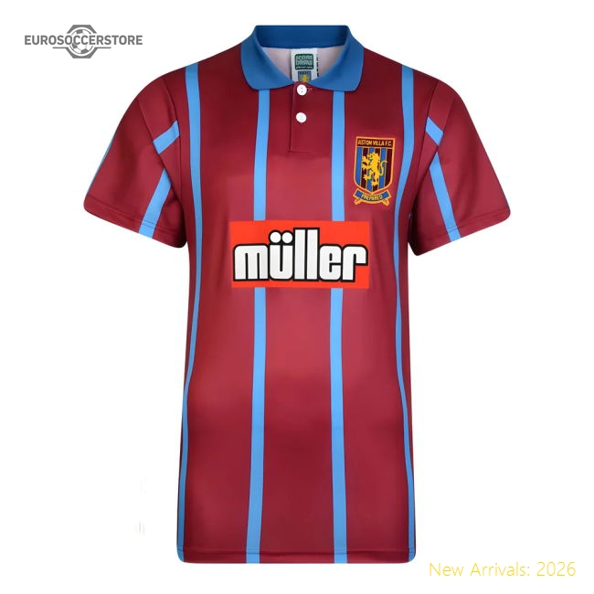 Premium Score Draw Aston Villa 1994 Retro Football Shirt - Premium