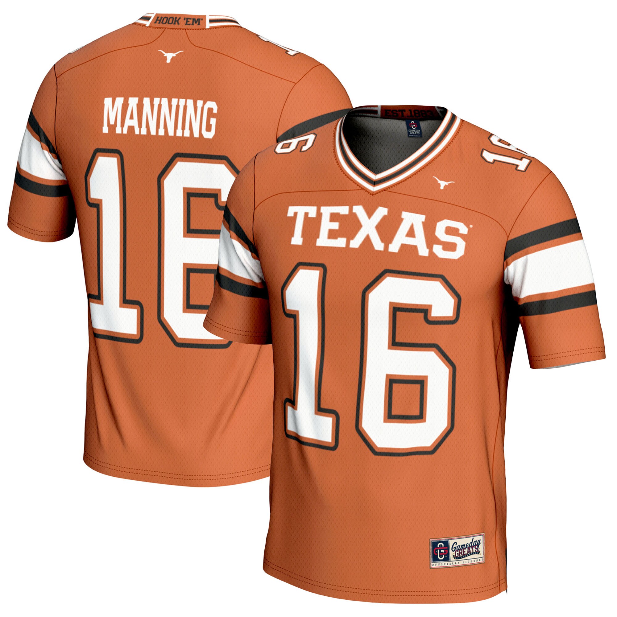 [NJP] Arch Manning Texas Longhorns GameDay Greats NIL Player Football Jersey - Texas Orange