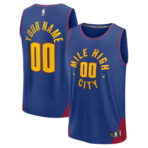 Denver Nuggets DEN Fast Break Jersey - superior stylish - Navy