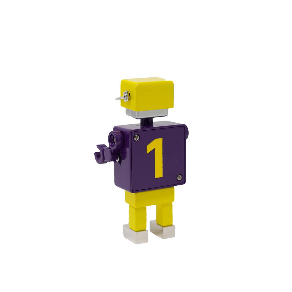 Football Robot Clock - Purple/Yellow