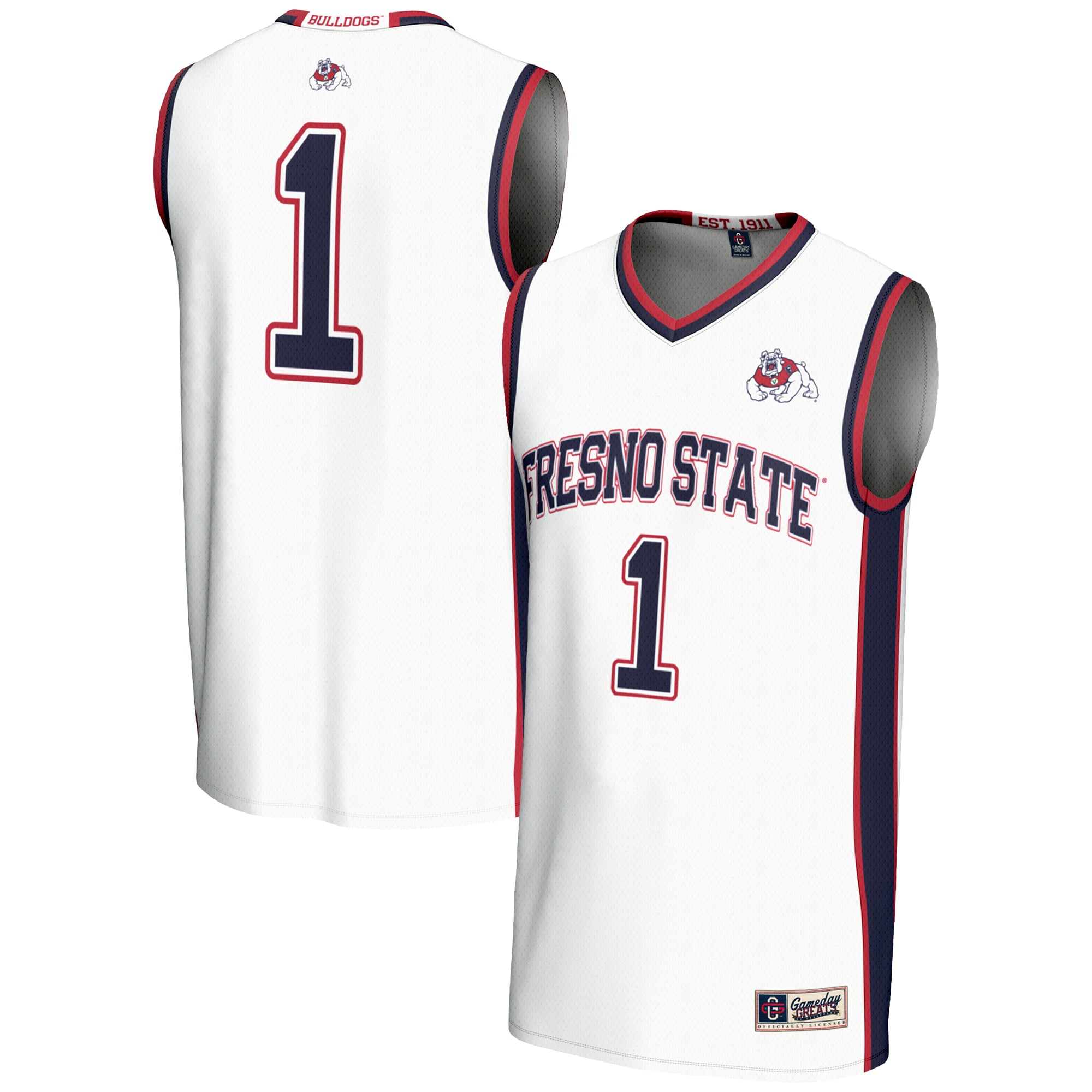 #1 Fresno State Bulldogs GameDay Greats Lightweight Basketball Jersey - White