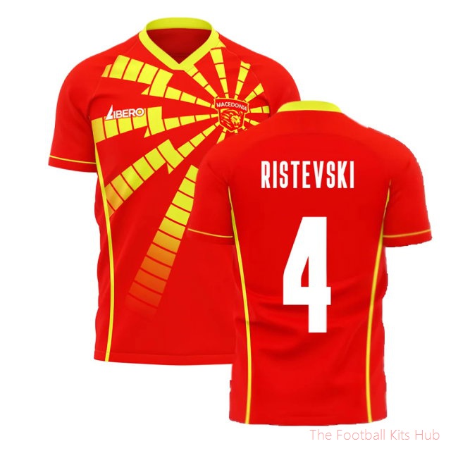 [LK] North Macedonia 2025/26 Home Shirt (Libero) (RISTEVSKI 4)