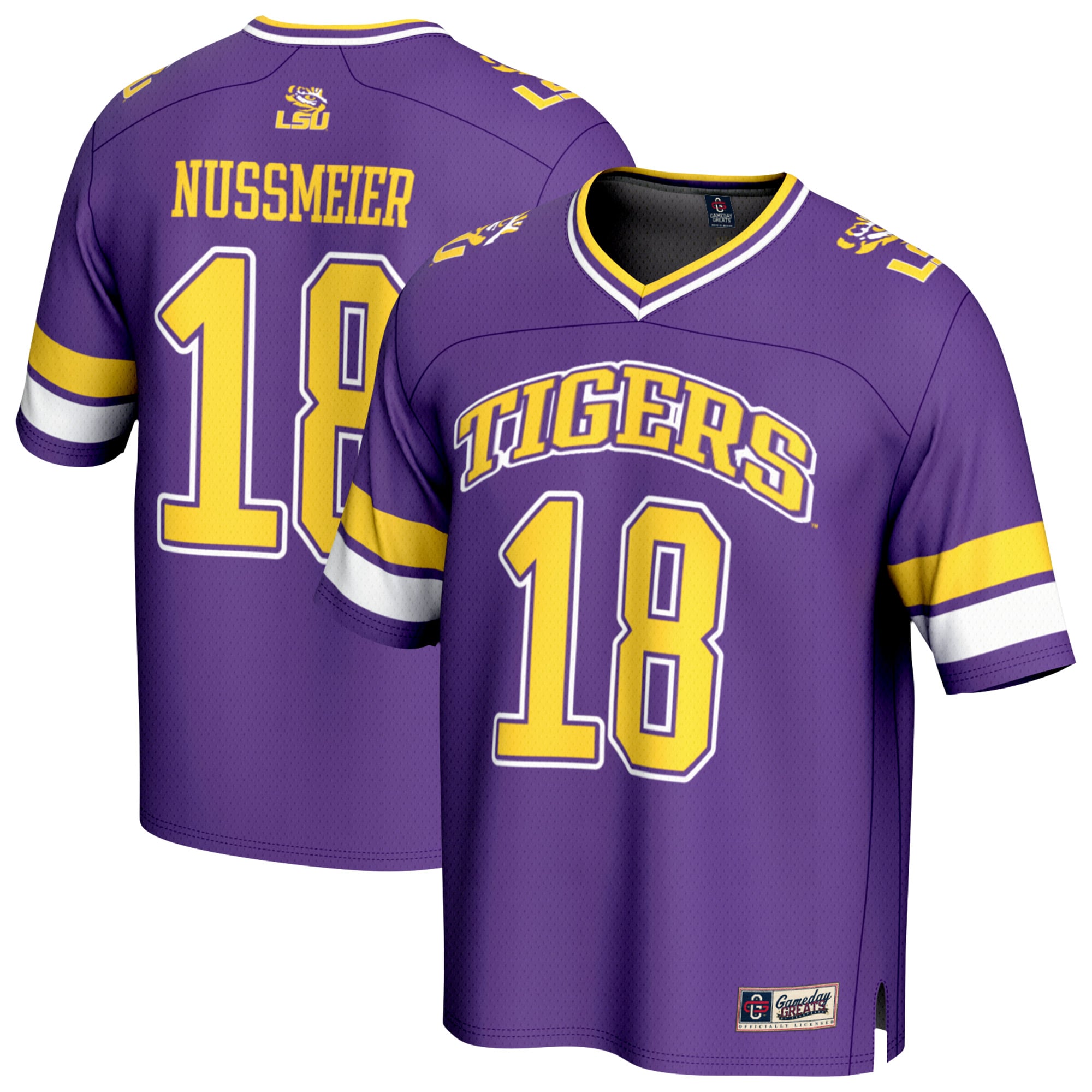 Garrett Nussmeier LSU Tigers GameDay Greats Youth NIL Lightweight Football Player 2026 Season Football Jersey - Purple