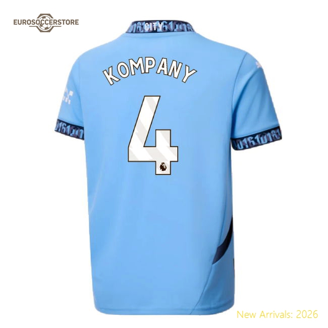 Man City Kids Child-friendly Kompany Jersey 2024-2025 Breathable