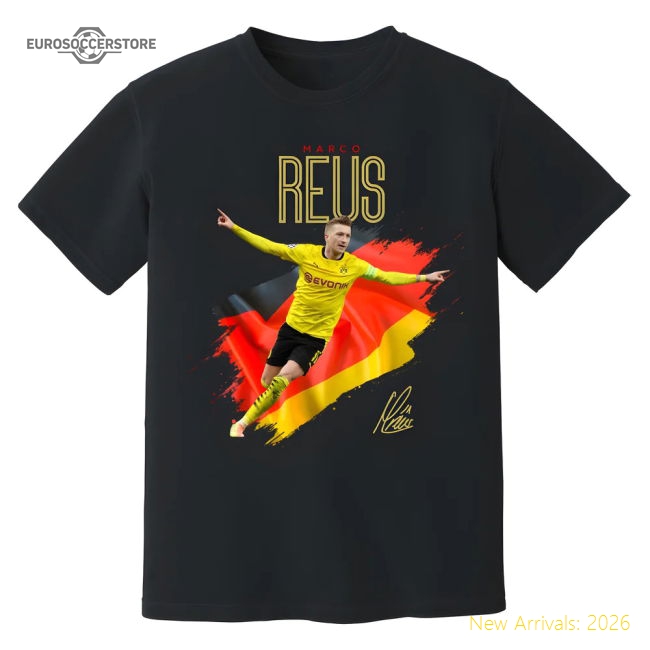 High-quality Marco Reus Dortmund Celebration Supporter Tee (black)