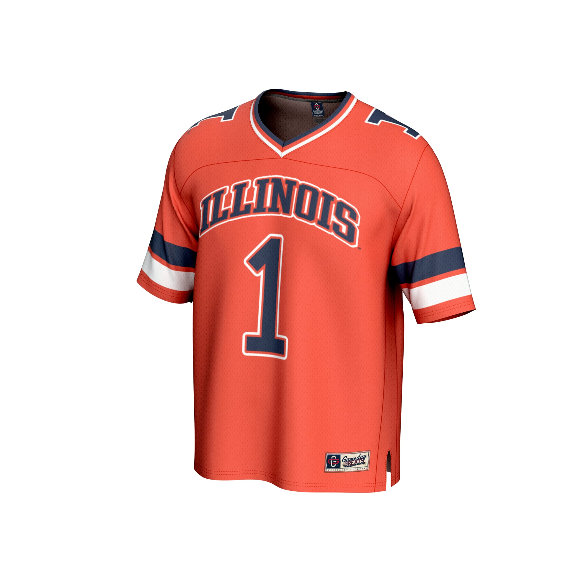 Youth #1 Orange Illinois Fighting Illini Collegiate Football Fashion Jersey