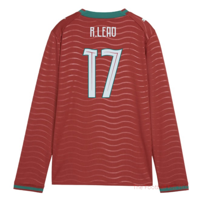 2026-2027 Portugal Long Sleeve Home Shirt (Kids) (R.Leao 17)