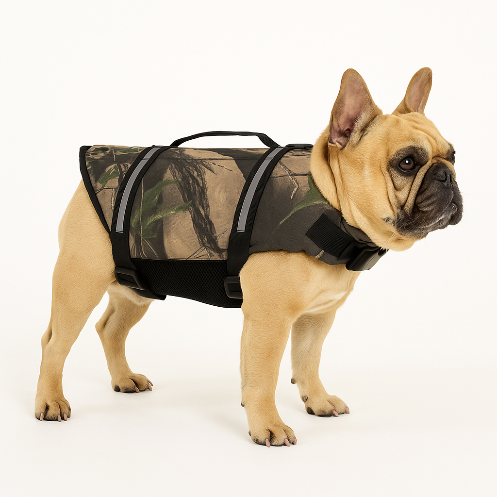 Frenchie Life Jacket – Lightweight Reflective Adjustable Swim Vest