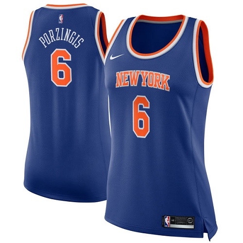 Premium Knicks NBA Swingman Jersey #6 Kristaps Porzingis 2024 Icon -