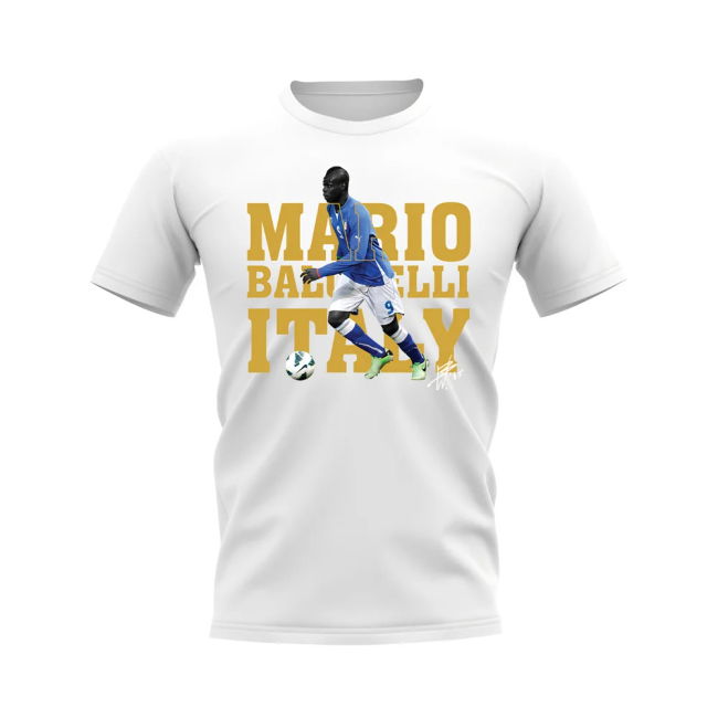 Mario Balotelli Italy Player Tee (White) Netherlands Performance