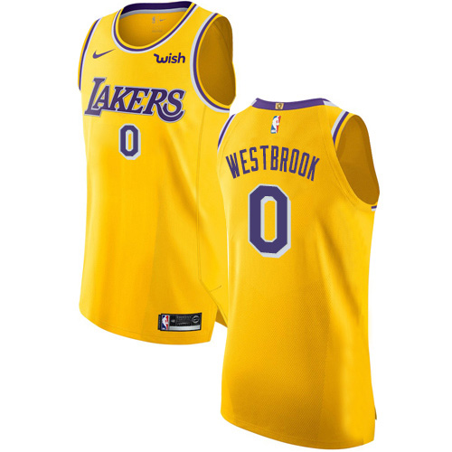 Nike Lakers Gold Russell Westbrook #0 Jersey - Reasonably Priced